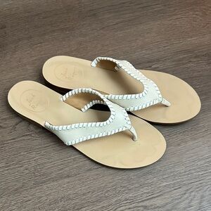 Jack Rogers White and Tan Sandals